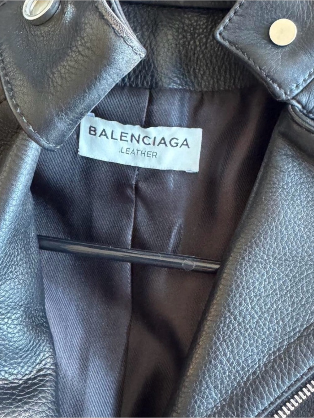 Balenciaga Black Leather Cropped Jacket - Picture 6 of 7